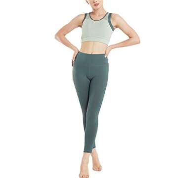 CALVES KELSON Women's 2 Piece Activewear Set - High Waist Leggings and Stretch Sports Bra Yoga Tracksuit Workout Outfits