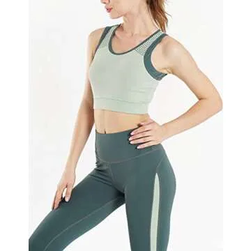 CALVES KELSON Women's 2 Piece Activewear Set - High Waist Leggings and Stretch Sports Bra Yoga Tracksuit Workout Outfits