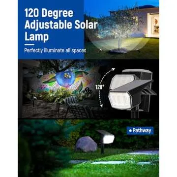 AUDERWIN Solar Spot Lights Outdoor 63 LED Brightness Modes
