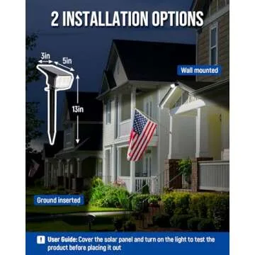 AUDERWIN Solar Spot Lights Outdoor 63 LED Brightness Modes