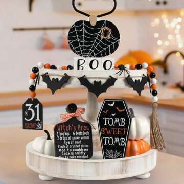 DAZONGE Halloween Tiered Tray Decor - 8PCS Set for Home