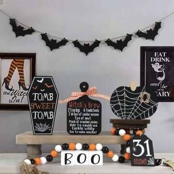 DAZONGE Halloween Tiered Tray Decor - 8PCS Set for Home