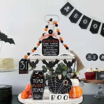 DAZONGE Halloween Tiered Tray Decor - 8PCS Set for Home