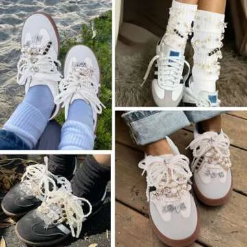 AIERSA Shoe Charms for Sneakers Socks, 93pcs Letter Shoe Lace Charms Jewelry, Pearl Junk Charms Pins, Stylish Shoe Decoration Charms Accessories for Women, Clothes, Hats, Brooch Pins Buttons