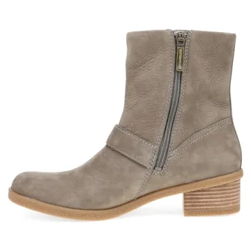 Dansko Delphine for Women - Super Stylish Mid-Shaft Boot - Waterproof Leather and Construction with Rubber Outsole and Leather Stacked Heel for Long-Lasting Style in Any Weather Stone 11.5-12 M US