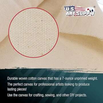 U.S. Art Supply Professional Unprimed Canvas Roll - 36"x6yd