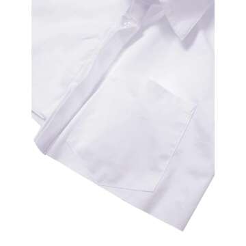 Remidoo Women's Asymmetrical Hem Long Sleeve Button Up Shirt Crop Top Blouse White Medium