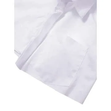 Remidoo Women's Asymmetrical Hem Long Sleeve Button Up Shirt Crop Top Blouse White Medium