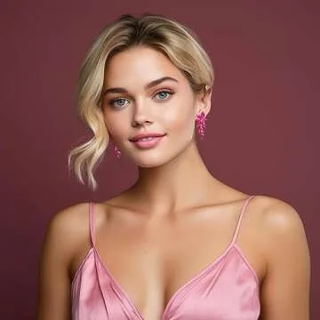 Elegant Hot Pink Rhinestone Dangle Earrings for Women