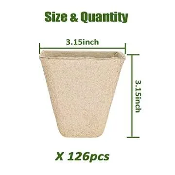 YESIACE Eco-Friendly Peat Pots for Seed Starting - 126 Packs