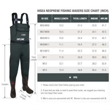 HISEA Neoprene Fishing Chest Waders for Men with Boots Cleated Bootfoot Waterproof Mens Womens Wader Fishing & Hunting Wader