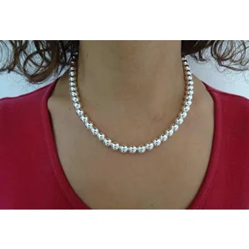 Handmade Verona Sterling Silver Bead Necklace 18 Inch