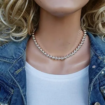 Handmade Verona Sterling Silver Bead Necklace 18 Inch