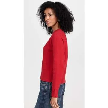 AYR Women's The Little Softie Sweater in Lipstick Red - Soft Comfort