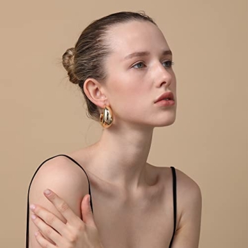 Apsvo Extra Large Gold Hoop Earrings for Women