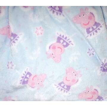 Peppa Pig Girls' Toddler Velvet Fleece Hooded Robe, Aqua, 4T
