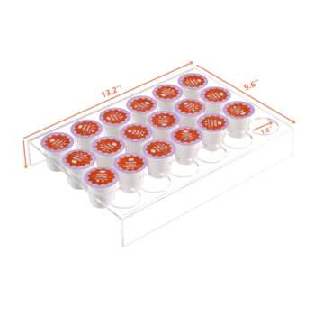 IEEK 2 Pack of 24 Slots Flat Countertop Coffee Pod Holder,K Cup Drawer Holder Organizer for Office a...