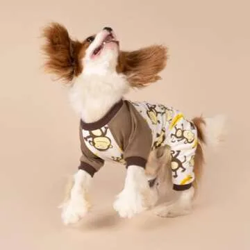 FitWarm Monkey Dog Pajamas for Small Dogs and Cats