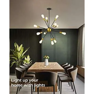 JAZAVA Modern Sputnik Chandelier with 12 Lights