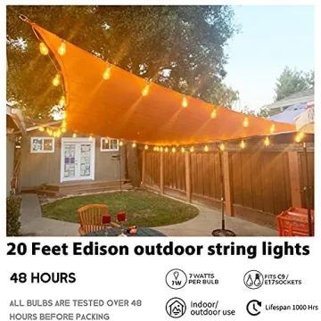 Afirst 20FT Connectable Edison String Lights - Waterproof Vintage Style