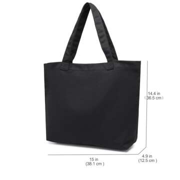 Moyaqi Canvas Tote Bag with Yoga Mat Carrier Pocket