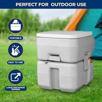 SereneLife, Portable Toilet, Portable Potty Camping Toilet, Includes Travel Bag, 3 Way Pistol Flush, Rotating Spout, Great for Camping, Boating, Traveling, Worksites, 5.3 Gallon