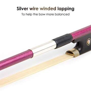 Kmise Carbon Fiber Violin Bow - Lightweight, Durable, Stylish for All Players