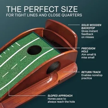 Premium 8ft Golf Putting Mat with Auto Ball Return