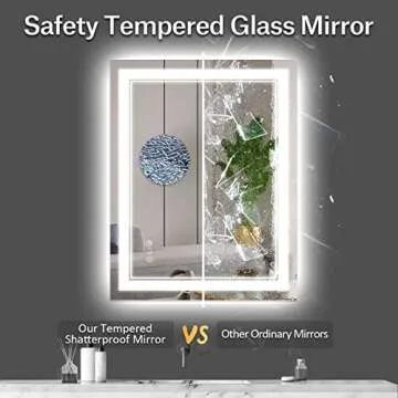 ISTRIPMF 30x36 Inch LED Bathroom Mirror with Lights, Backlit and Front Lighted Bathroom Mirrors for Wall, Anti-Fog Dimmable Memory Shatterproof LED Vanity Mirror for Bathroom