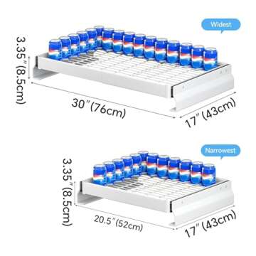 Pull out Cabinet Organizer, Expandable(20.5"-30") under sink organizer Heavy Duty Slide out Drawers for Pots and Pans, Pullout Cabinet Shelves, Roll out Shelf Storage for Kitchen Home, Pantry