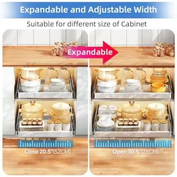 Expandable Pull Out Cabinet Organizer for Kitchen Storage