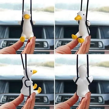 Alwoligag Duck Car Pendant Charming Rearview Accessory