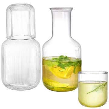 Bekith 25 OZ Bedside Water Carafe and Tumbler Set