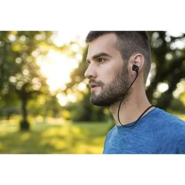iJoy Headphones Wireless Bluetooth- Wireless Sports Earbuds IPX4 Sweatproof- Sport Headphones with Microphone, Bluetooth Earbuds for Workout, Running, Gym (Black)