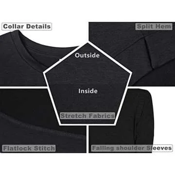 icyzone Workout Sweatshirts for Women - Women's Pullover Running Tops Long Sleeve Athletic Shirt (Black, S)