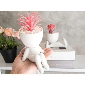 OLEEK Small Fake Plant Office Decor for Women -Pink Gifts for Women - Cute Office Decor for Women - Pink Decor for Office Decorations - Succulents Fake Plants for Shelf Decor - Pink Office Supplies