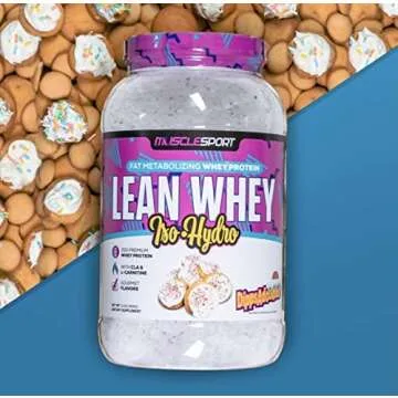 Musclesport Lean Whey Revolution™ Protein Powder - Whey Protein Isolate - Low Calorie, Low Carb, Low Fat, Incredible Flavors - 25g Protein per Scoop (2lb, Dippsadoodles)