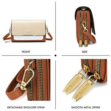 Roulens Small Crossbody Bag for Women, Stylish Cell Phone Purse with Card Slots