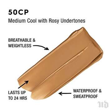 Urban Decay Stay Naked Weightless Liquid Foundation (50CP - Medium Cool - Rosy Undertone), Waterproo...