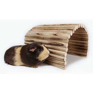 Flexible Wood Hideout - Extra Large - House, Tunnel, Ramp, Bridge, Tube for Guinea Pigs, Ferrets, Hedgehogs, Chinchillas, Small Rabbits, and Other Small Animals - Accessories, Toys, and Supplies