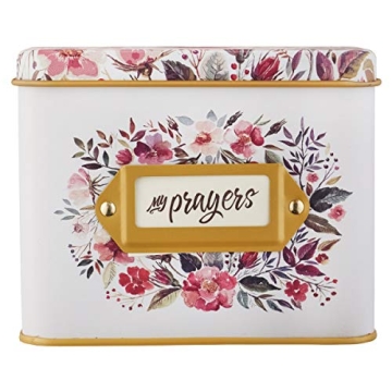 Elegant Christian Prayer Cards Set with Floral Design and Tin