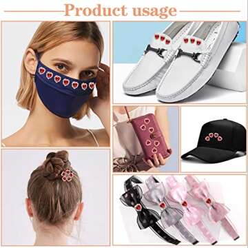 Rhinestone Red Heart Sewing Buttons - Crafting and DIY Ideas