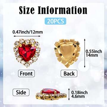 Rhinestone Red Heart Sewing Buttons - Crafting and DIY Ideas