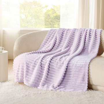 Bedsure Lavender Fog Fleece Blanket for Couch - Cozy Soft Cute Throws 60x80