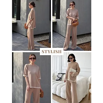 Faleave Women's Casual Knit 2 Piece Lounge Set
