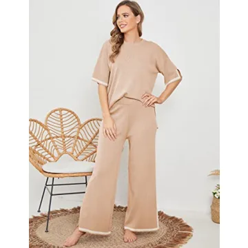 Faleave Women's Casual Knit 2 Piece Lounge Set