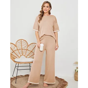 Faleave Women's Casual Knit 2 Piece Lounge Set
