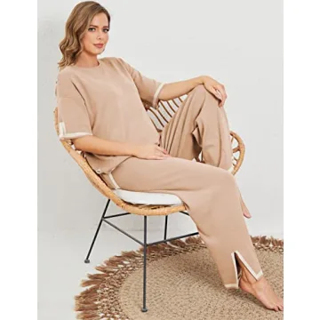 Faleave Women's Casual Knit 2 Piece Lounge Set