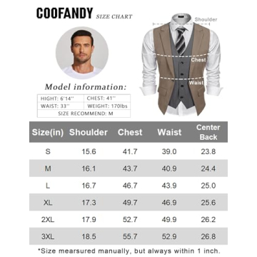 Coofandy Mens Stylish Layered Vest for Formal Events