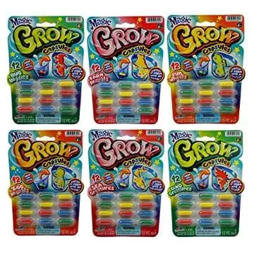 JA-RU Magic Grow Capsules (12 Capsules/Assorted Style) Best Growing Animals Assorted Style Capsules Bath Toys for Kids. 305-1H
